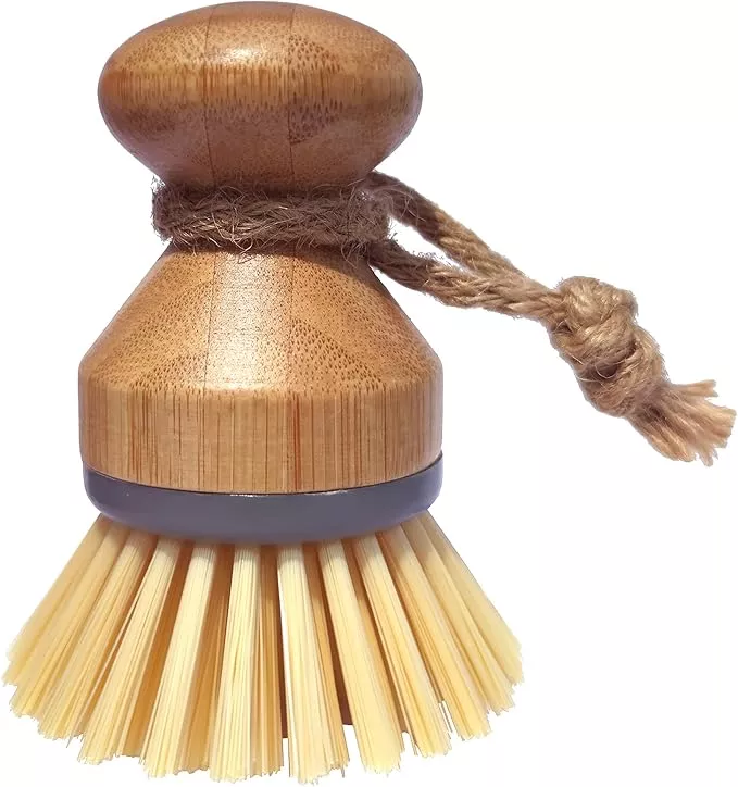  MR.SIGA Dish Brush with Bamboo Handle Built-in Scraper
