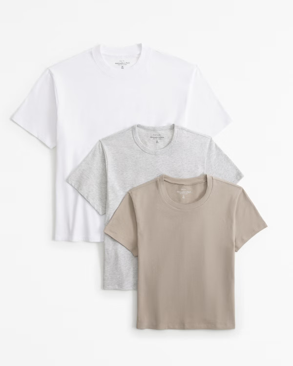 Women's 3-Pack Essential Tees | Women's Tops | Abercrombie.com | Abercrombie & Fitch (US)