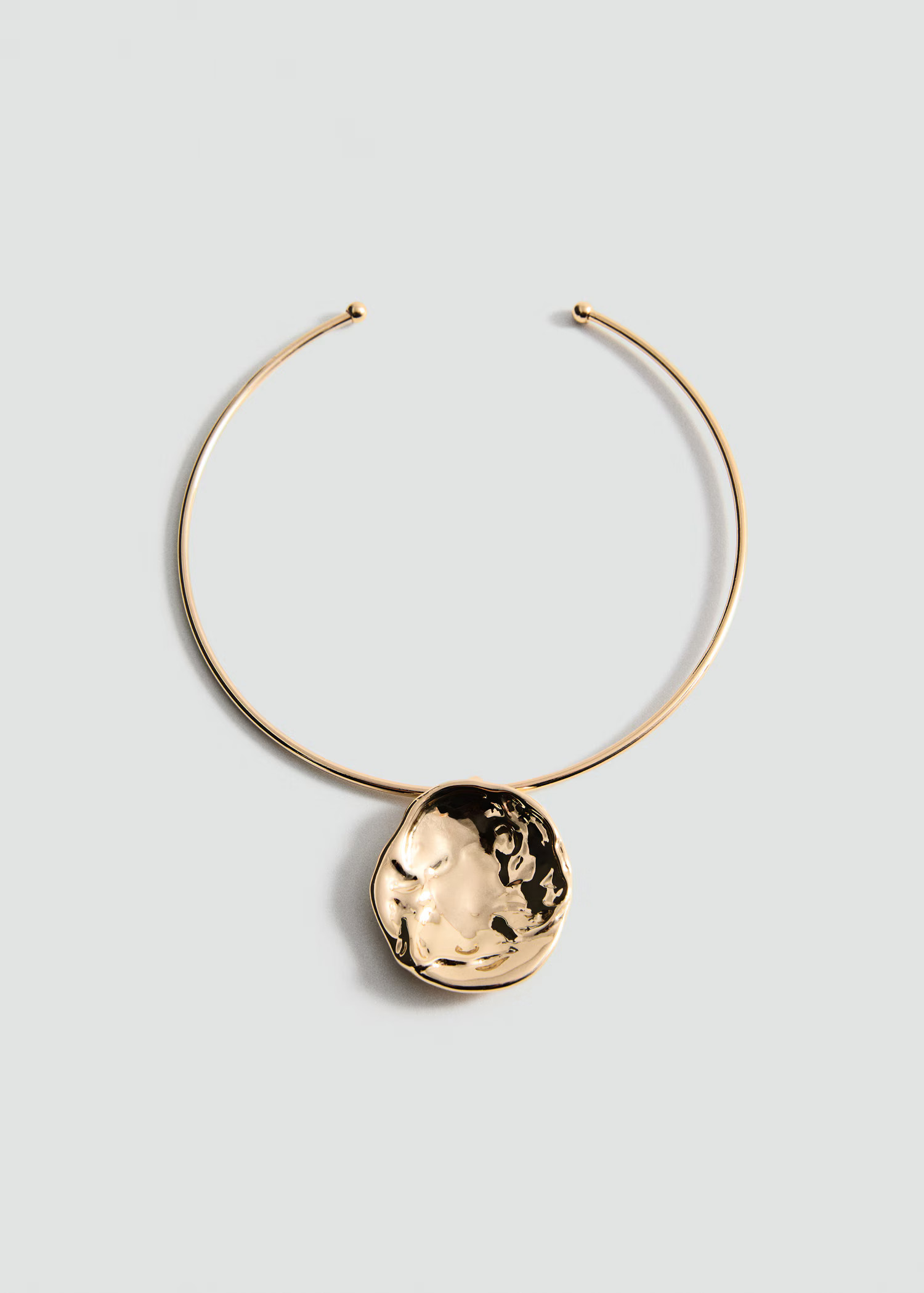 Rigid circular-design necklace - Women | MANGO USA | Mango (US/MX/AU)