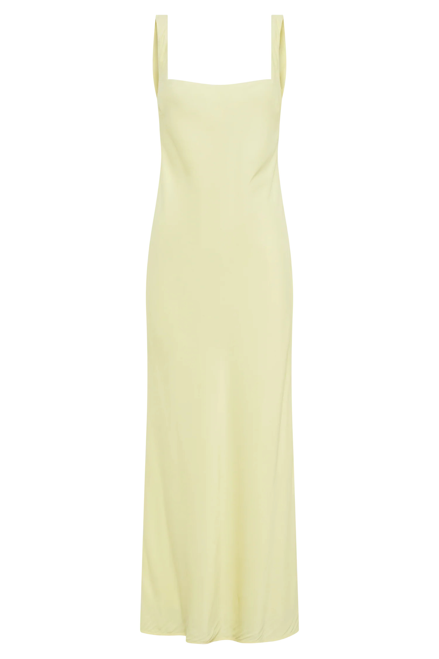 Ensley Satin Maxi Dress - Light Yellow | MESHKI US