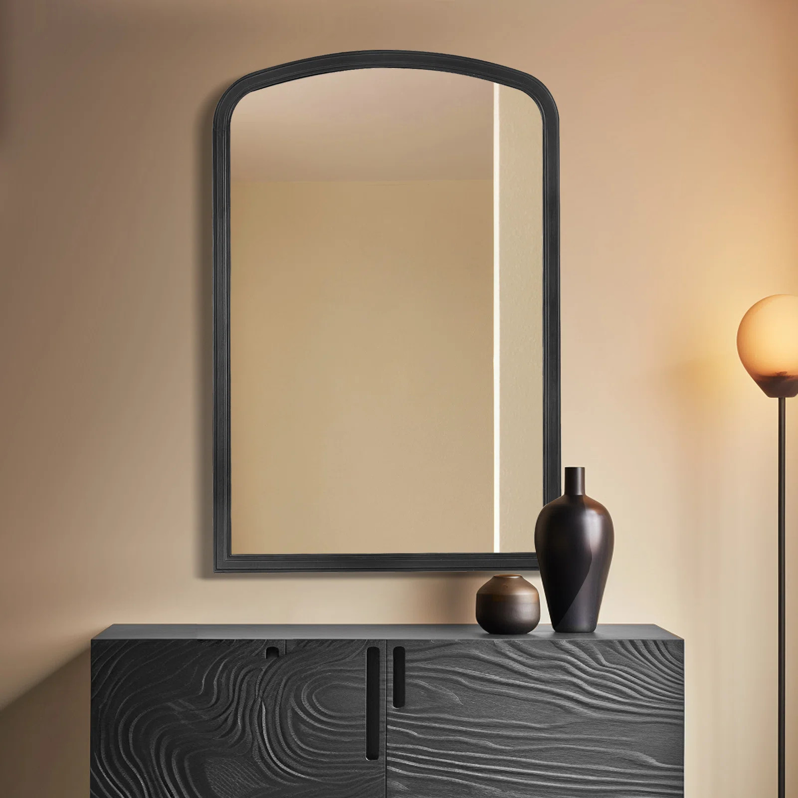 Lucena Farmhouse Wood Arched Rectangle Wall Mirror for BathRoom BedRoom | Wayfair North America