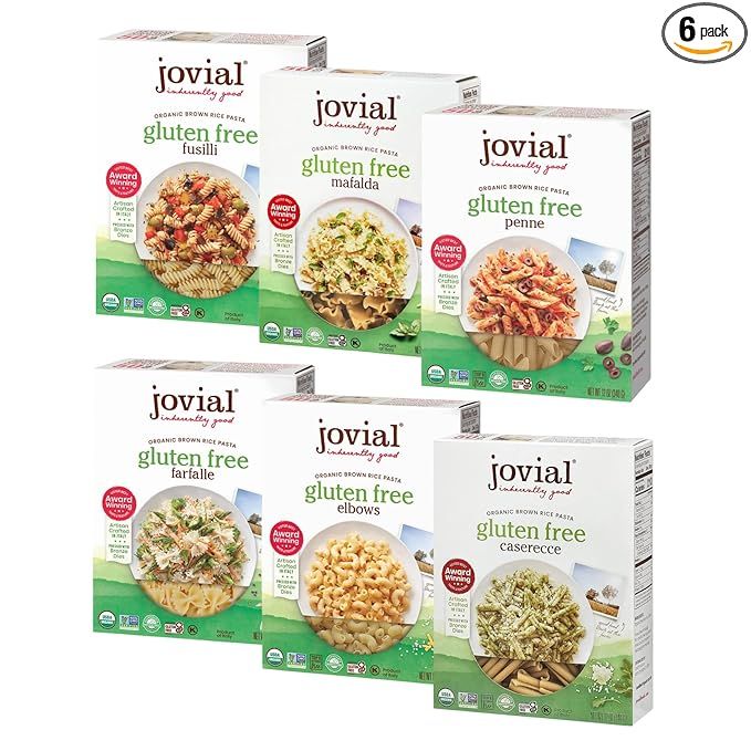 Jovial Whole Grain Brown Rice Pasta Variety Pack (Mafalda, Farfalle, Elbows, Fusilli, Caserecce, ... | Amazon (US)