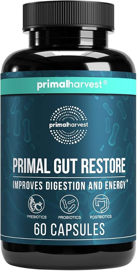 Restore for Gut Health by Primal Harvest, Primal Gut Restore w/ POSTbiotics, PREbiotics and PRObi... | Amazon (US)