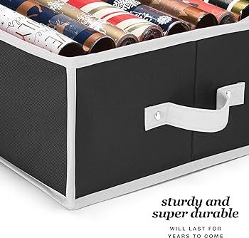 Homior Premium Wrapping Paper Storage Box, Black, 18-24 Inches Long | Amazon (US)
