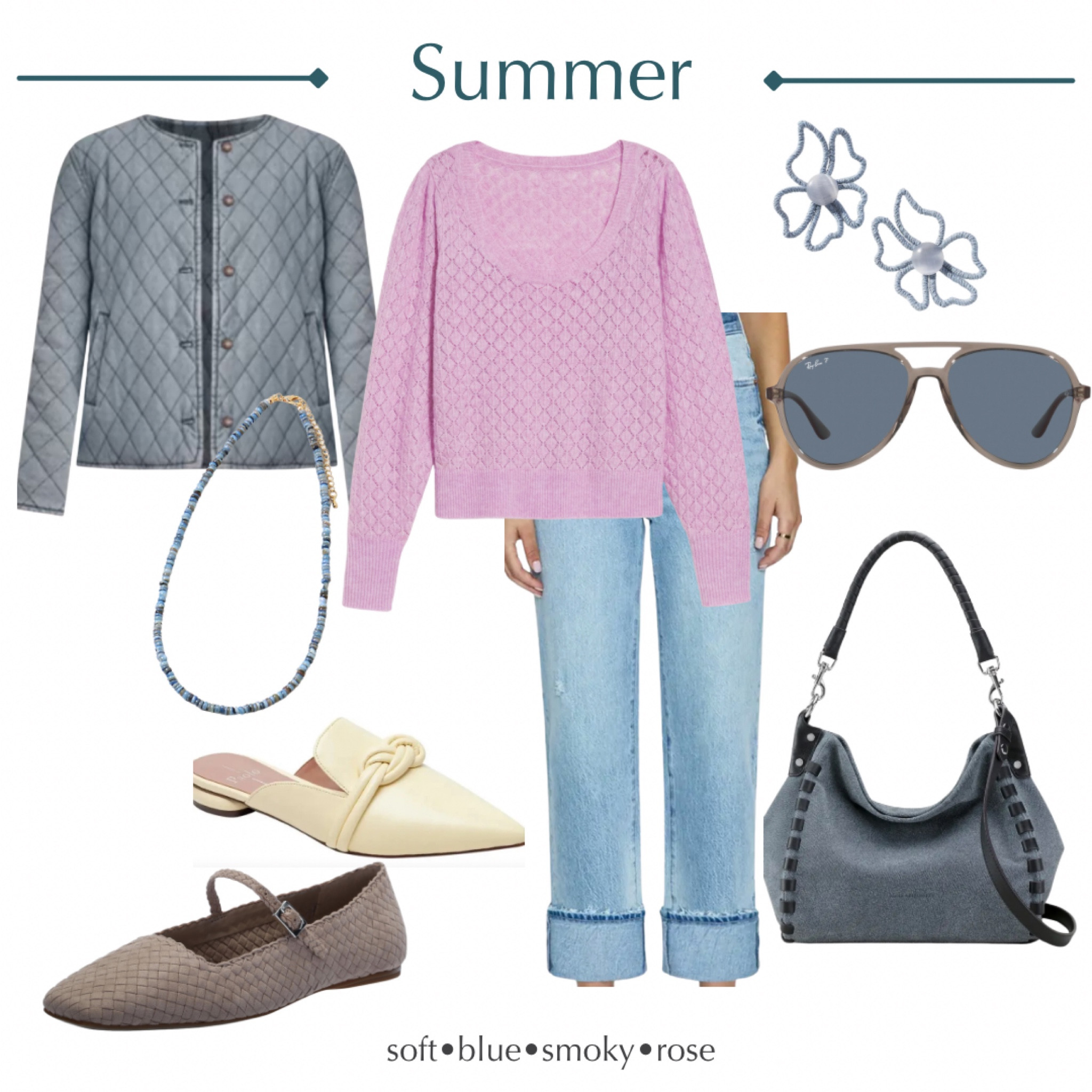 Hocsummer 
Houseofcoloursummer 
Dusty blue 
Mushroom shoes 
Primrose yellow 

#LTKSeasonal #LTKStyleTip