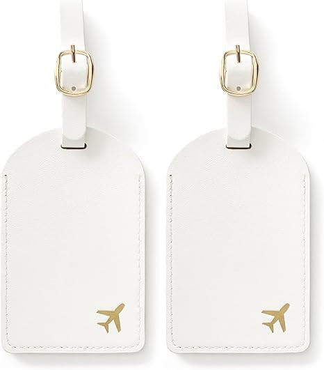 Luggage Tags for Suitcases, PU Leather Travel Tags for Luggage.(Cream) | Amazon (US)