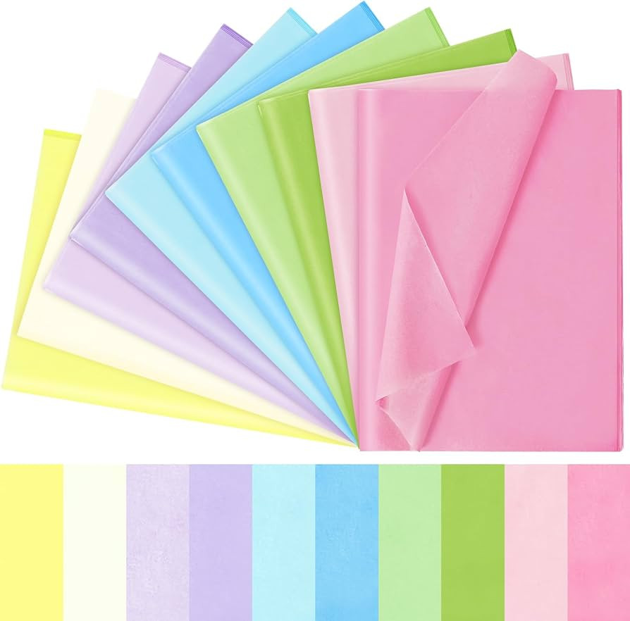 120 Sheets Pastel Tissue Paper for Gift Bags Wrapping, Art Tissue Paper Bulk for Weddings Birthda... | Amazon (US)