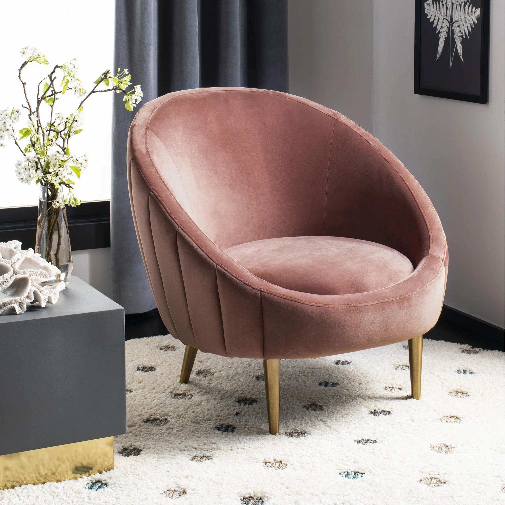 Razia Velvet Barrel Chair | Wayfair North America