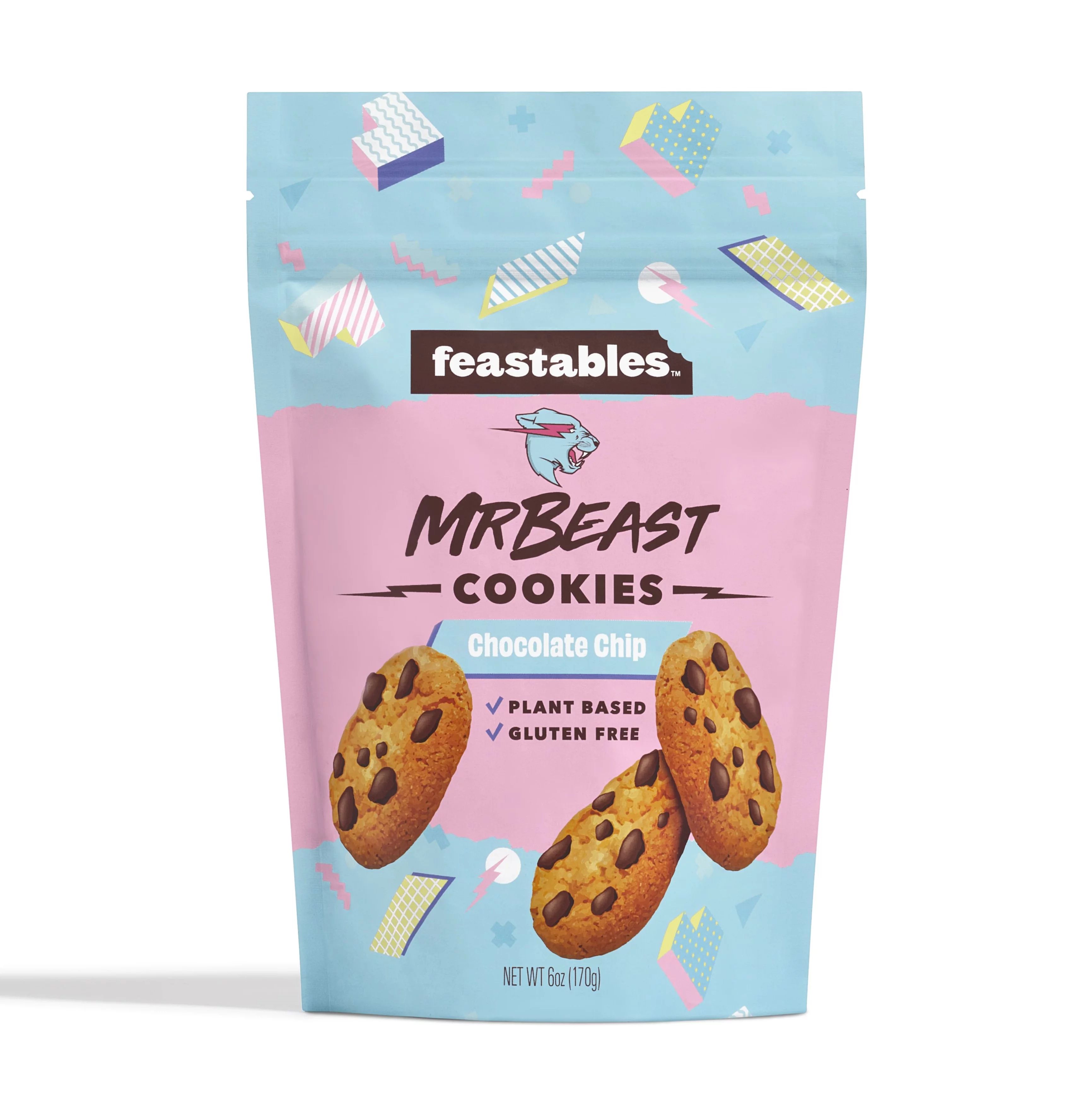 (2 pack) Feastables MrBeast Chocolate Chip Cookies, 6 oz, 1 Bag | Walmart (US)
