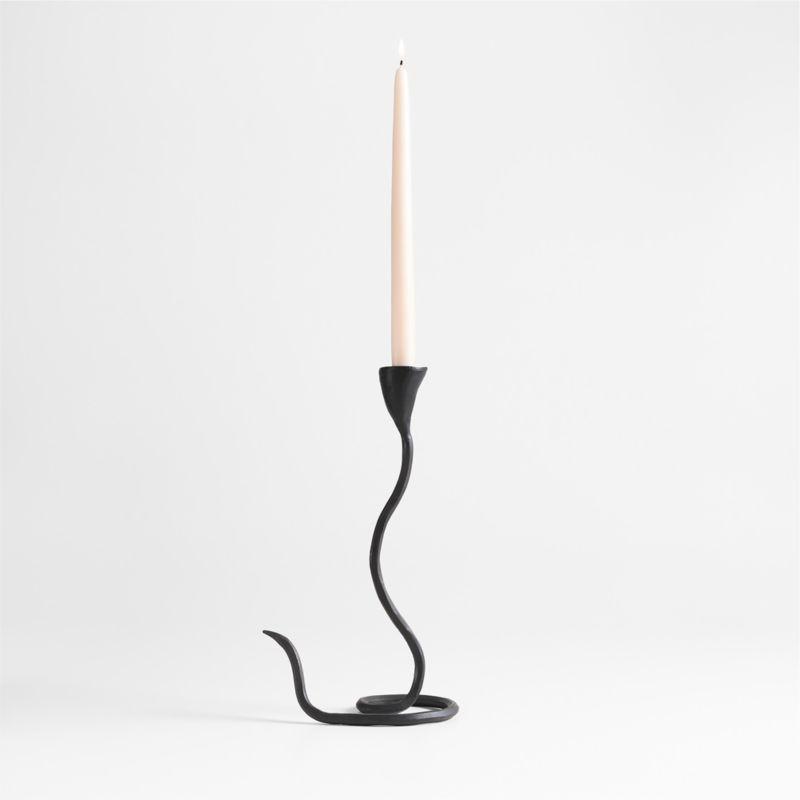 Sacré Large Black Metal Taper Candle Holder by Athena Calderone + Reviews | Crate & Barrel | Crate & Barrel