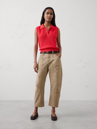 Cotton Crochet Sweater Polo | Banana Republic Factory