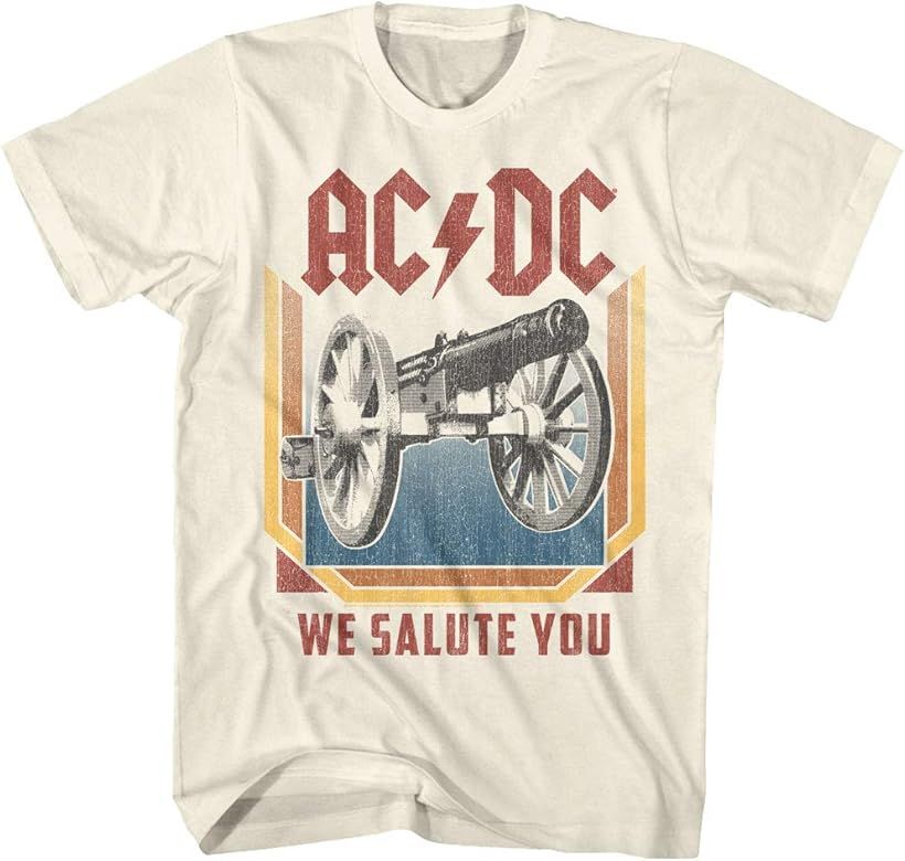 ACDC Heavy Metal Rock Band We Salute You Natural Adult T-Shirt Tee | Amazon (US)