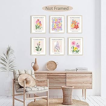 Flower Market Poster Set of 6, 8x10 Inch Matisse Poster Flower Market Canvas Art Prints UNFRAMED,... | Amazon (US)