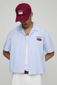 Oversized Boxy Club De Caviar Printed Stripe Shirt | boohoo (US & Canada)