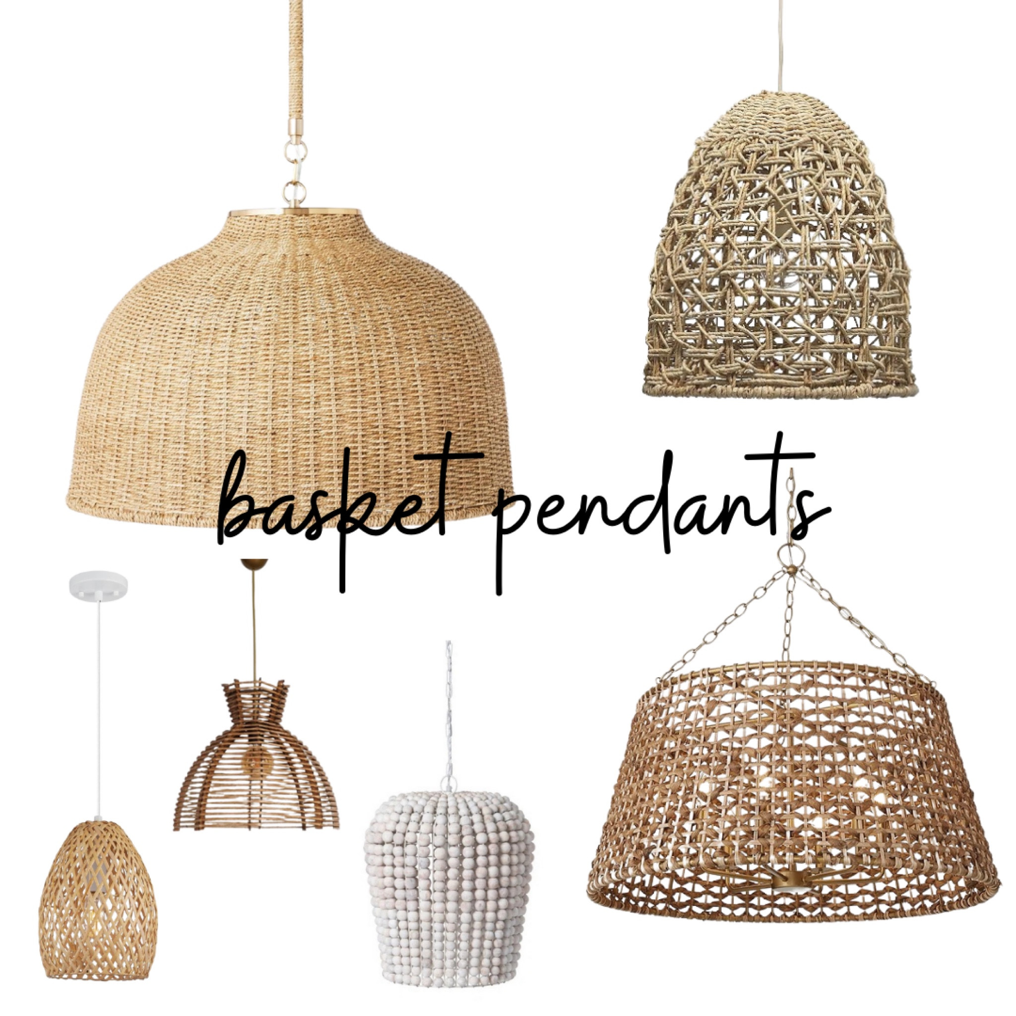Basket lights chandelier pendent, rattan, woven and wood. 

#LTKhome