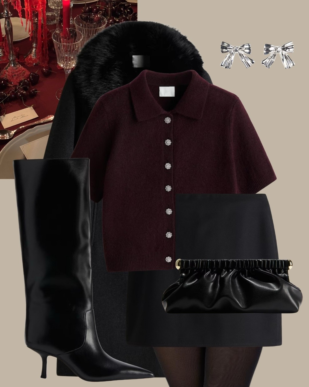 A pop of burgundy for a Christmas party look! Save 15% off everything today! 

#LTKwinter #LTKfestive #LTKpartywear