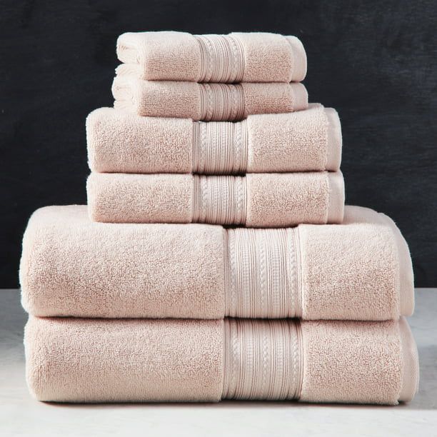 Better Homes & Gardens Signature Soft 6 Piece Solid Towel Set, Cherry Blossom Pink - Walmart.com | Walmart (US)