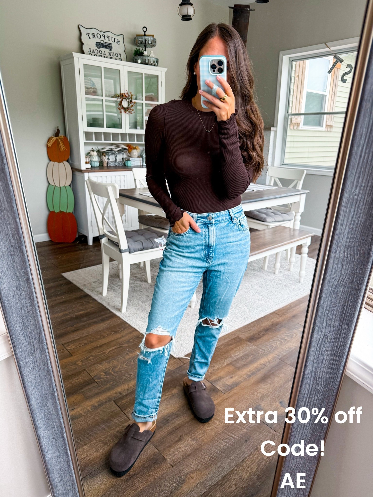 @ae extra 30% off code: AEFALL30 
Wearing XS in top! Denim tts short option. Shoes tts

#LTKootd #LTKgrwm #LTKmomlife