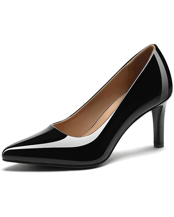 Women's Heels Pointed Toe Pumps Closed Toe High Heels Stiletto Comfortable Business Heels 3-Inch ... | Amazon (US)