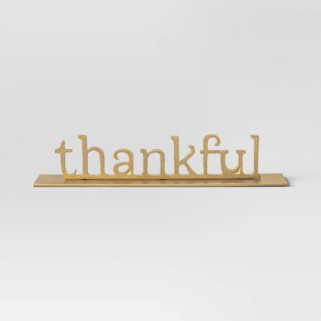 Brass Thankful Sign Gold - Threshold™ | Target