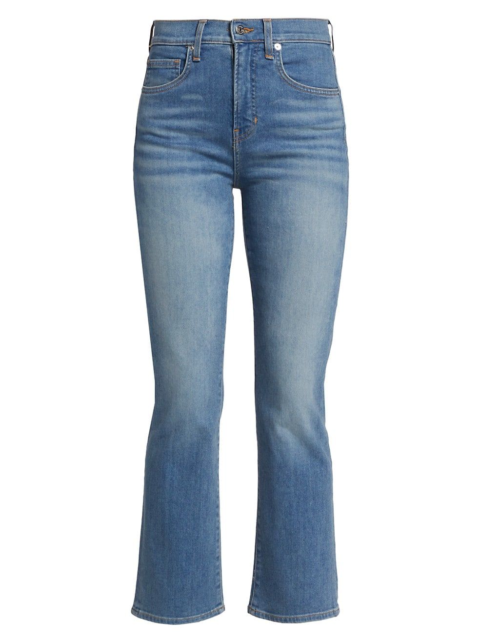 Veronica Beard Carly High-Rise Stretch Straight Crop Jeans | Saks Fifth Avenue