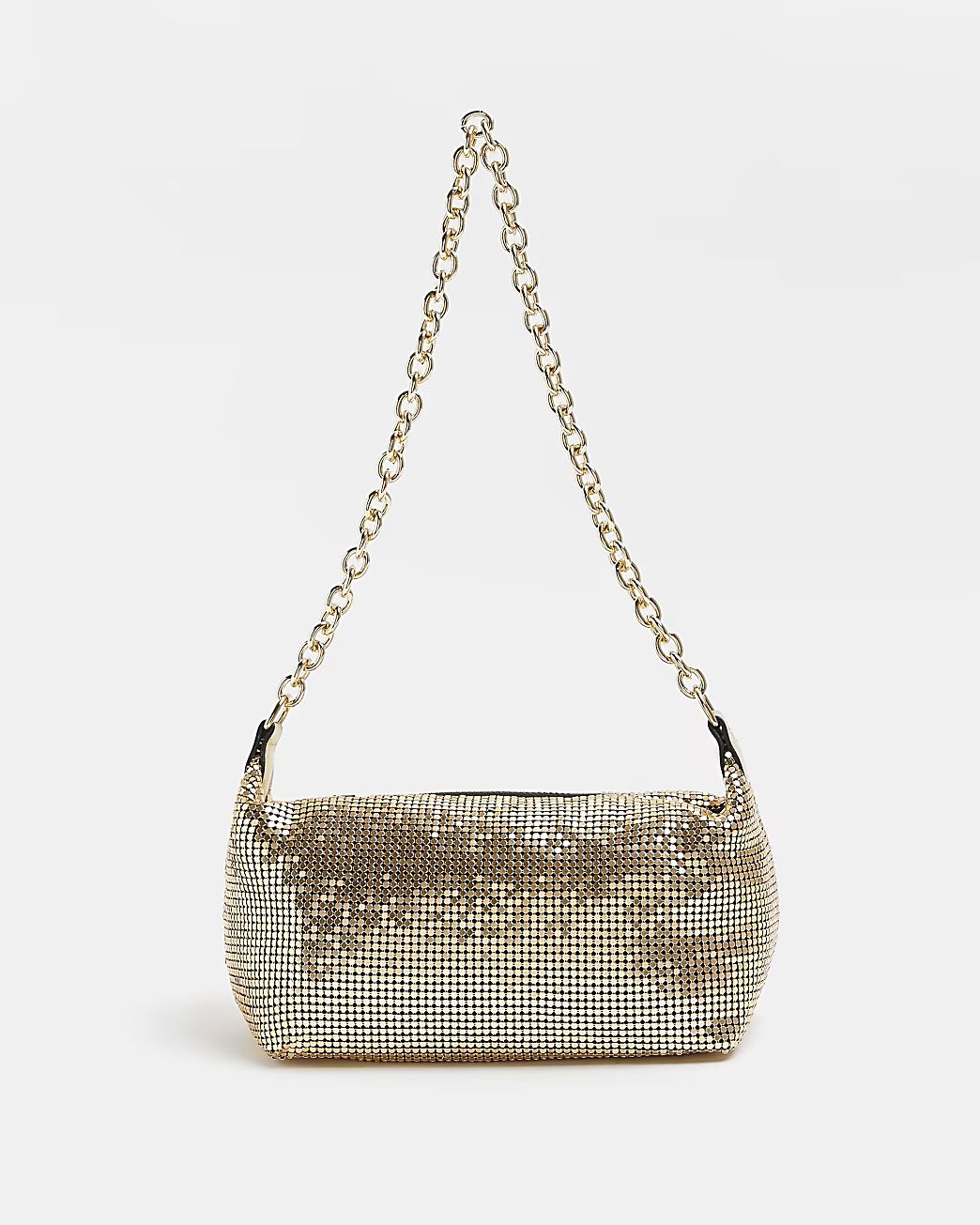 Gold chainmail shoulder bag | River Island (UK & IE)