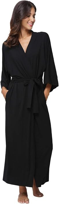 Women's Soft Robes Long Bath Robes Full Length Kimonos Sleepwear Dressing Gown,Solid Color | Amazon (US)
