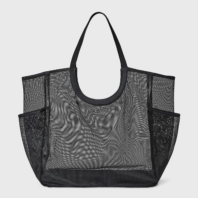 Packable Cut Out Mesh Tote Handbag - Shade & Shore™ Black | Target