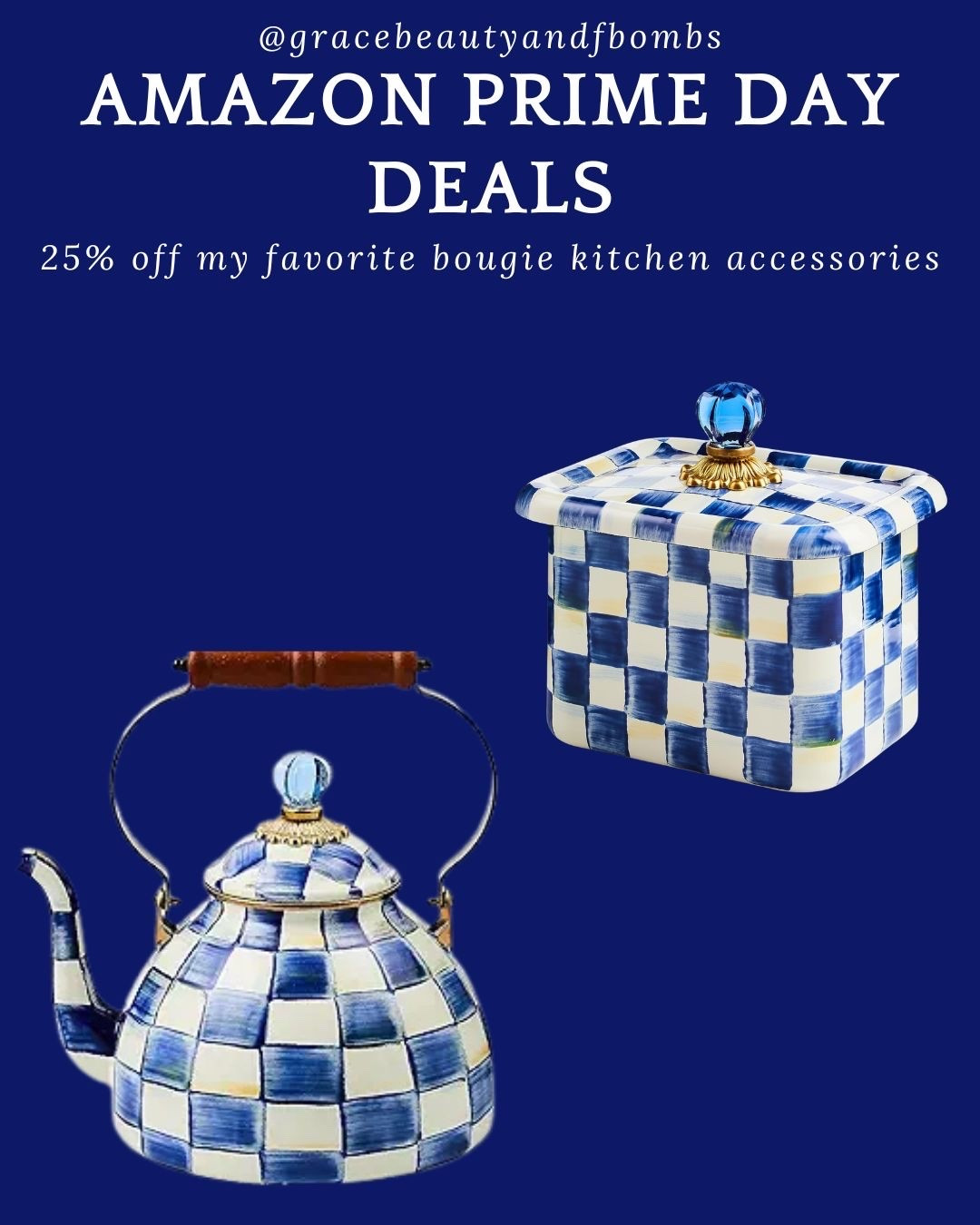 My love for @mackenziechilds runs deep. I have a seashell teapot that is no longer in circulation as well as this blue and white checkered recipe box. I hold my Grandma Larren's and Great-Grandma Launa's recipe in it and it lives right by my stove!
#amazonprimeday #amazonprimedaydeals #primedaydeals #bluekitchen

#LTKHome #LTKSaleAlert #LTKdayinmylife
