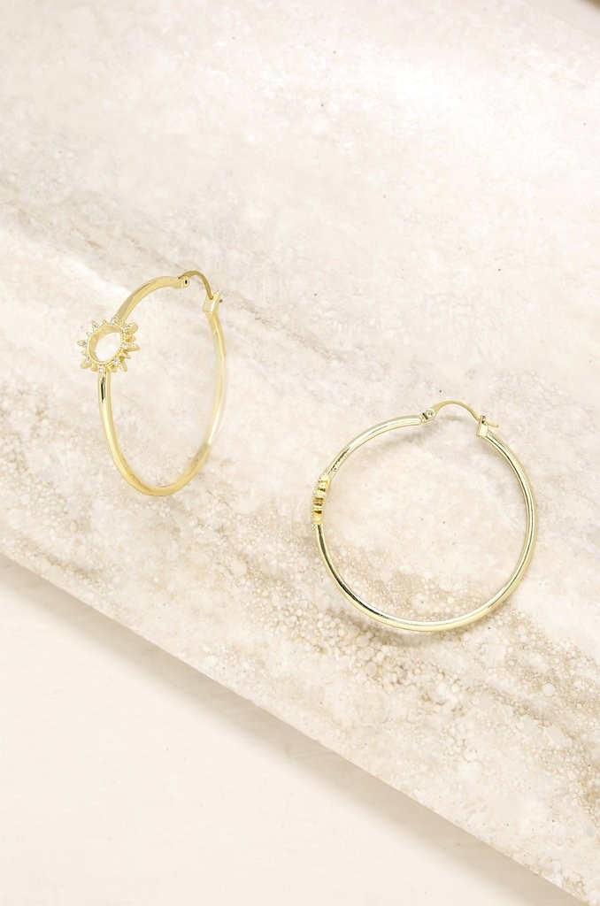 Solstice 18k Gold Plated Hoop Earrings | Ettika