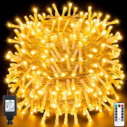 Ollny Outdoor Christmas String Lights 800LED/330FT with Remote, Waterproof Warm White Plug in Fairy  | Amazon (US)