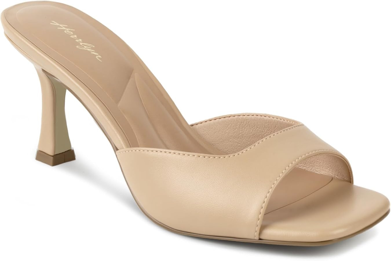 Kitten Heels for Women, Square Toe Sandals Comfortable Backless Heels, Womens Sexy Slip on Heeled... | Amazon (US)