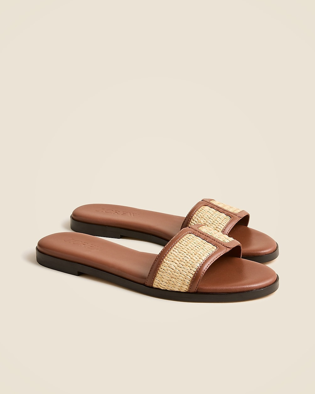 Georgina woven sandals in faux raffia and leather | J. Crew US