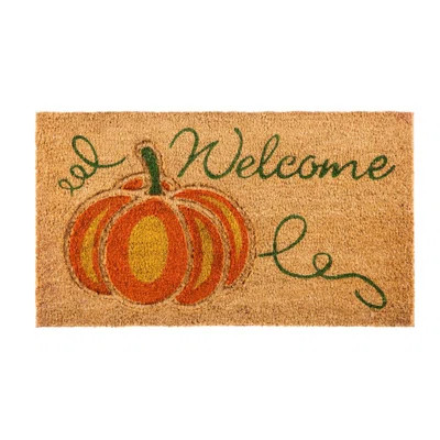 Cathal Pumpkin Coir 28 in. x 0.56 in. Non-Slip Outdoor Door Mat | Wayfair North America