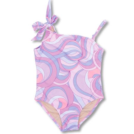 Candy Swirl Girls One Shoulder One Piece Swimsuit 2-10 | Shade Critters