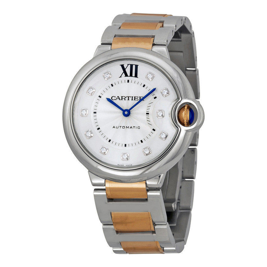 Pre-owned Cartier Ballon Bleu Silver Dial Steel and 18kt Rose Gold Unisex Watch WE902031 | Jomashop.com & JomaDeals.com