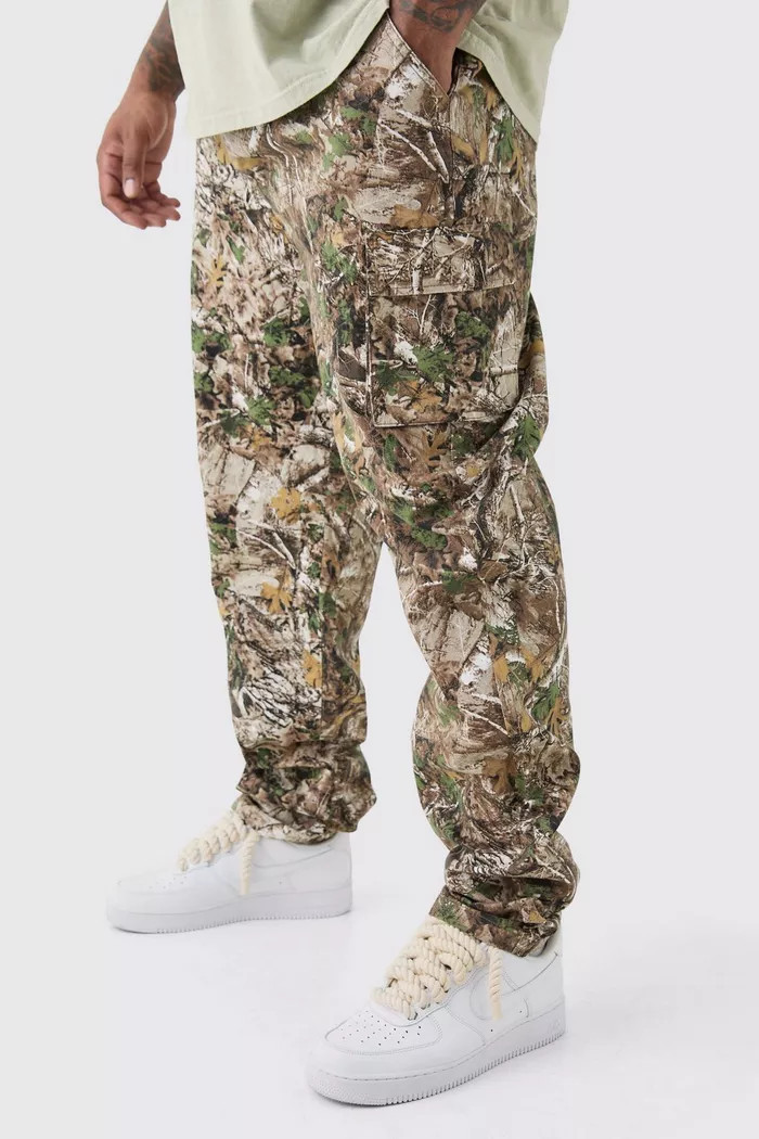 Plus Forest Camo Slim Stacked Multi Cargo Pants | boohoo (US & Canada)