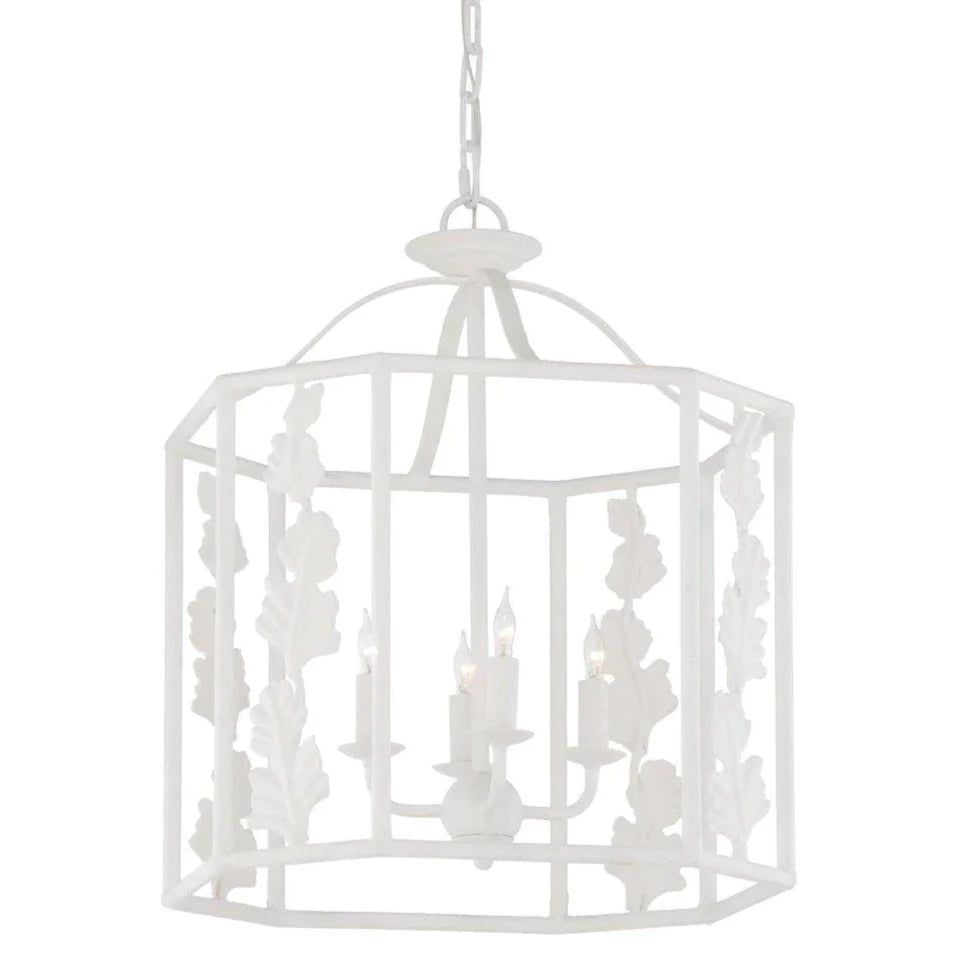 Meg Braff White Tropical Leaf Four Light Lantern | The Well Appointed House, LLC