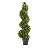 Nearly Natural Grass Spiral Topiary with Deco Planter, 3' | Amazon (US)