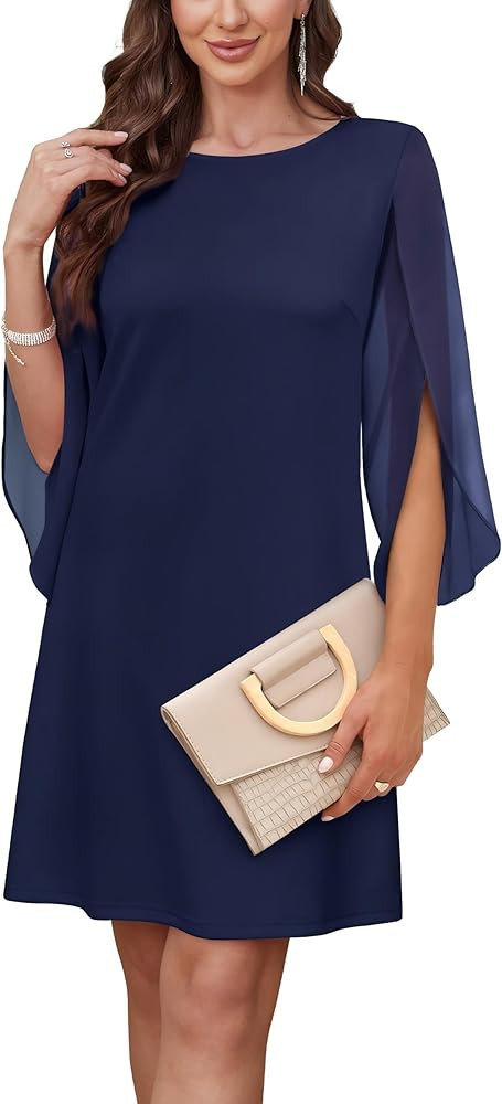 RUMIA Womens Cocktail Dresses Flutter Sleeve Wedding Guest Dresses for Women 2025 Trendy | Amazon (US)