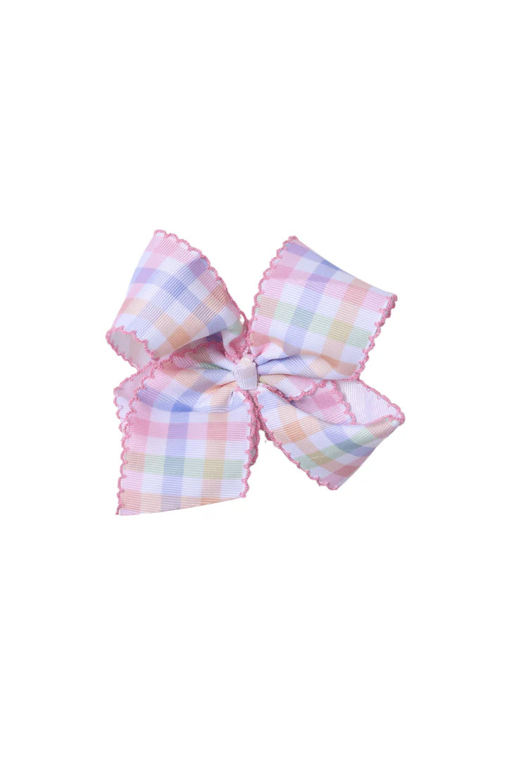 Scalloped Pastel Gingham Bow | The Smocked Flamingo