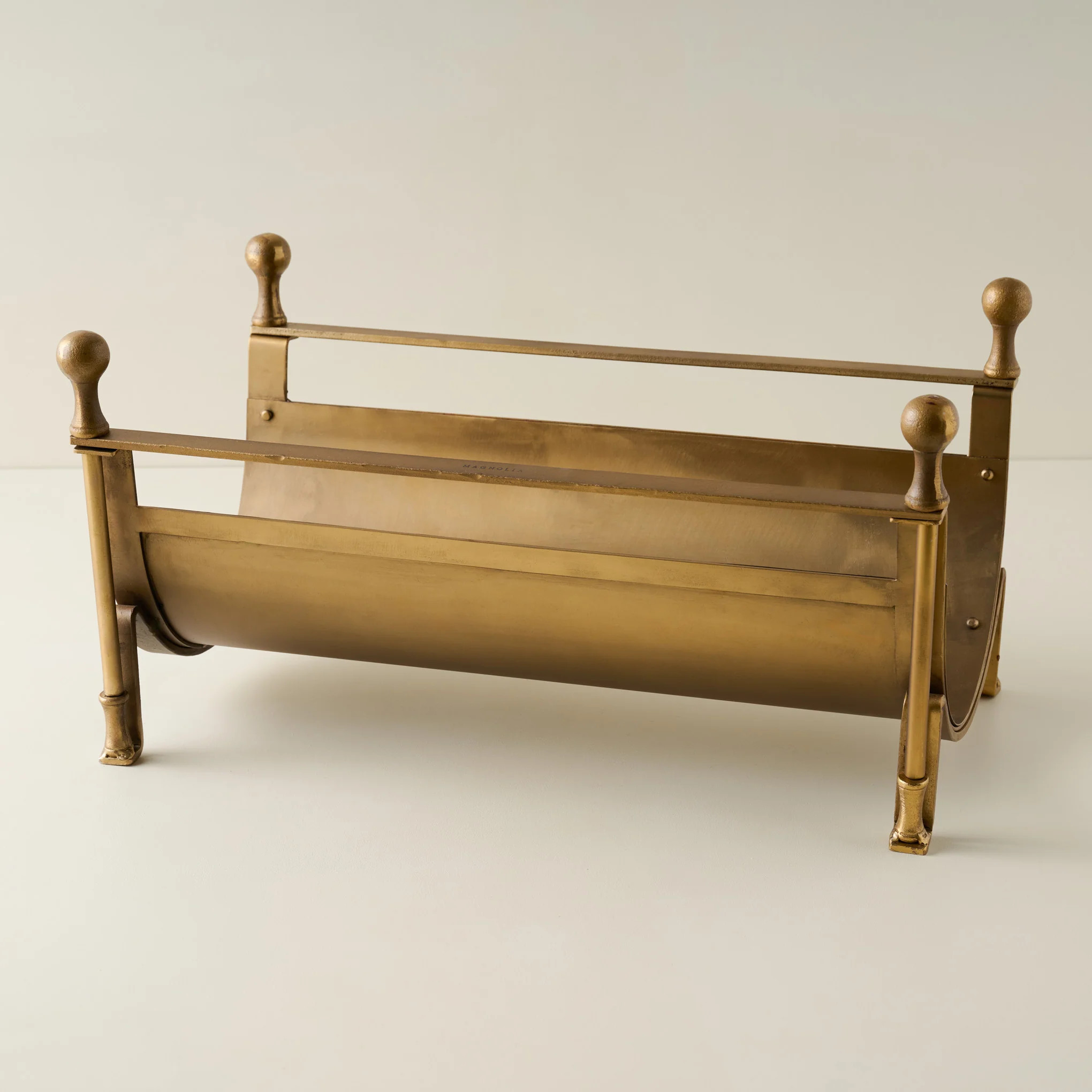 Shepherd Brass Log Holder | Magnolia