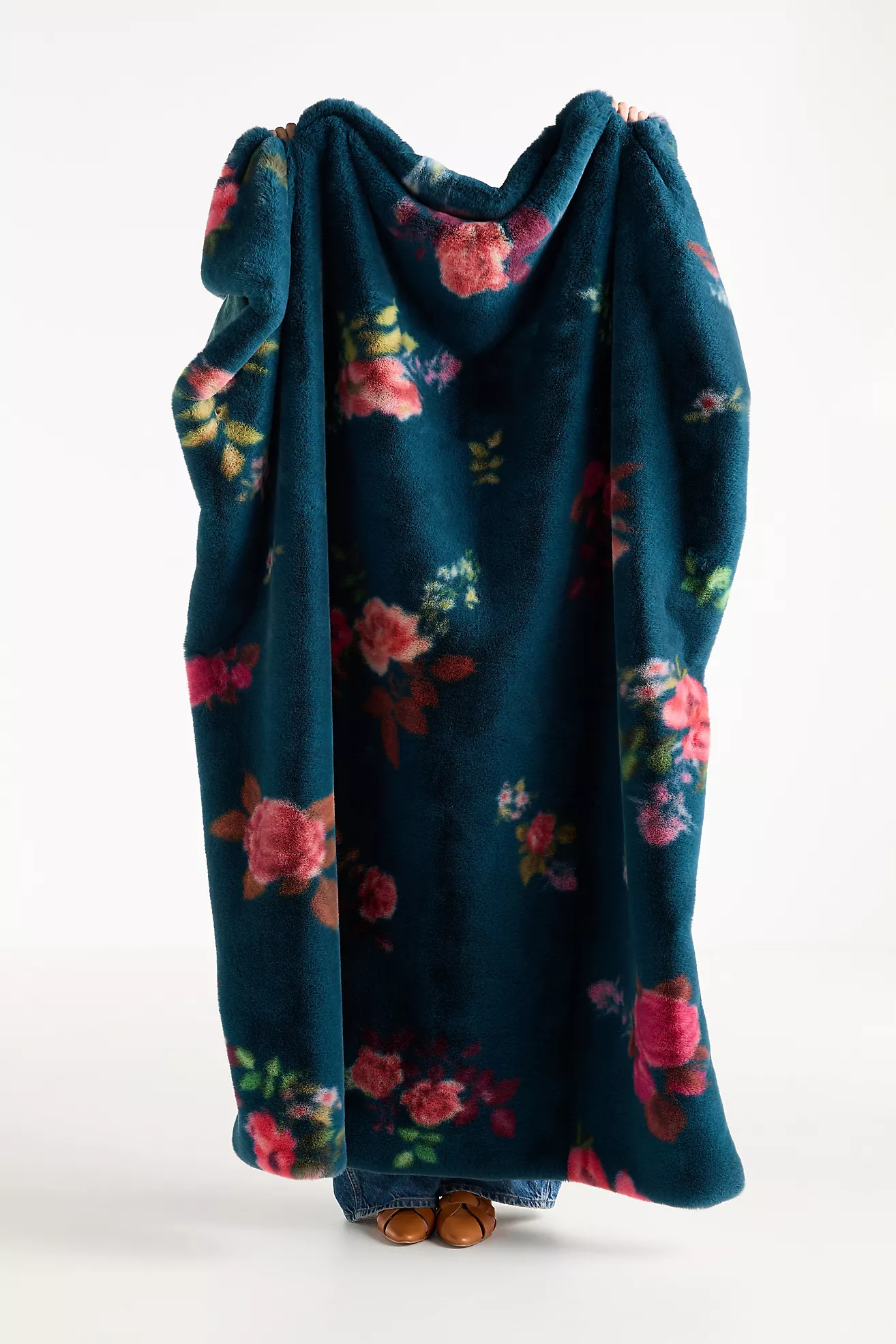 Maeve Printed Faux Fur Throw Blanket | Anthropologie (US)