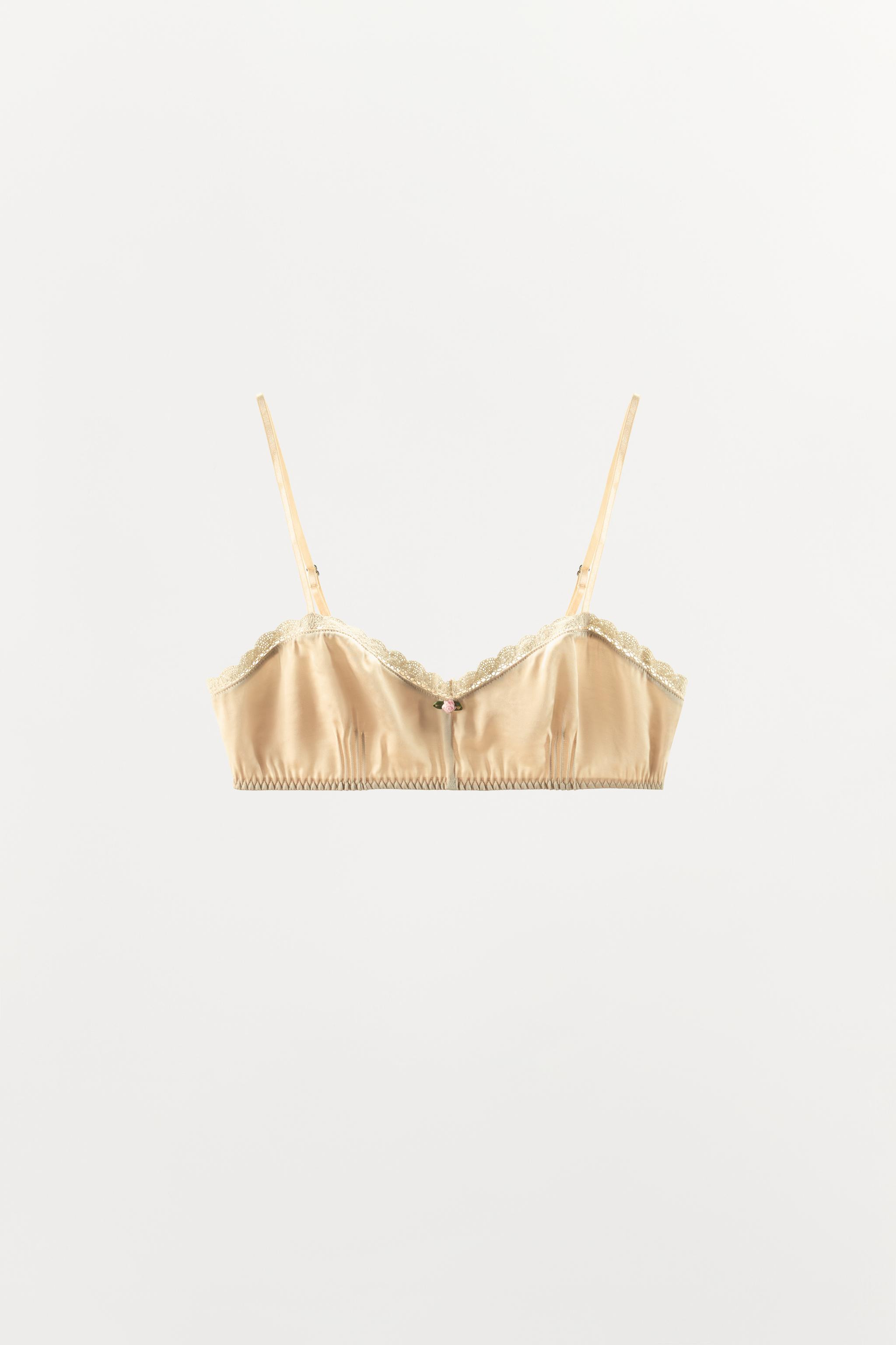 CONTRAST FLORAL LACE BRA | Zara US
