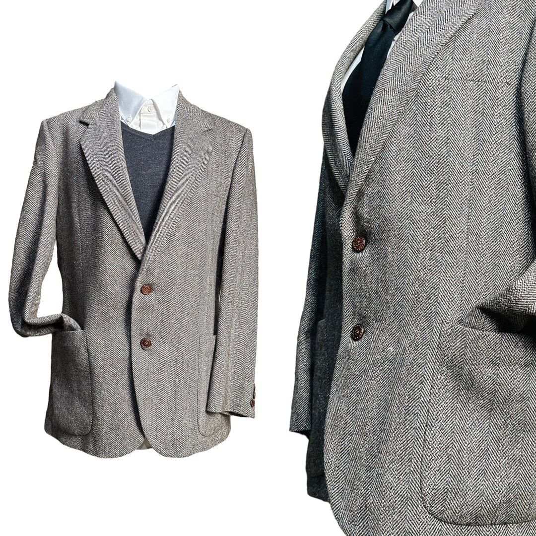 Yves Saint Laurent Wool Herringbone Sport Coat Mens Brown Vintage 80s Jacket, Vtg YSL Alpaca Twee... | Etsy (CAD)
