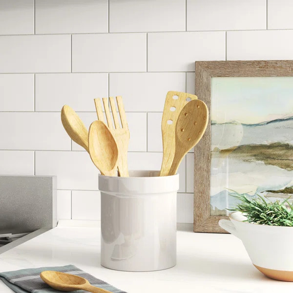 Stoneware Tool Holder Utensil Crock | Wayfair North America