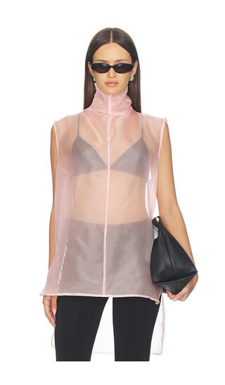 AEXAE x REVOLVE Silk Organza Roll Top in Rose. Size M. Also in S. | Revolve Clothing (Global)