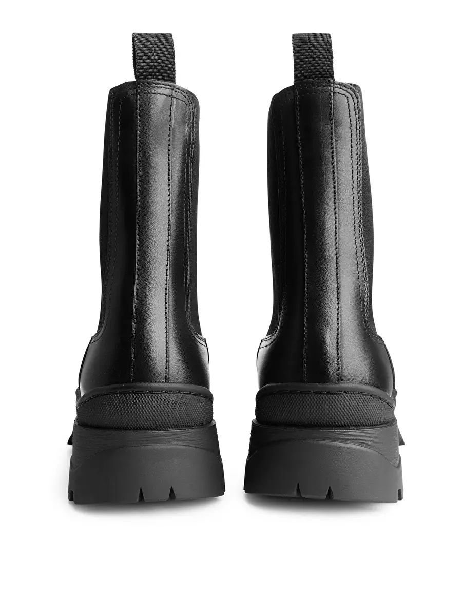 Chunky Leather Boots - Black - ARKET PT | ARKET (US&UK)