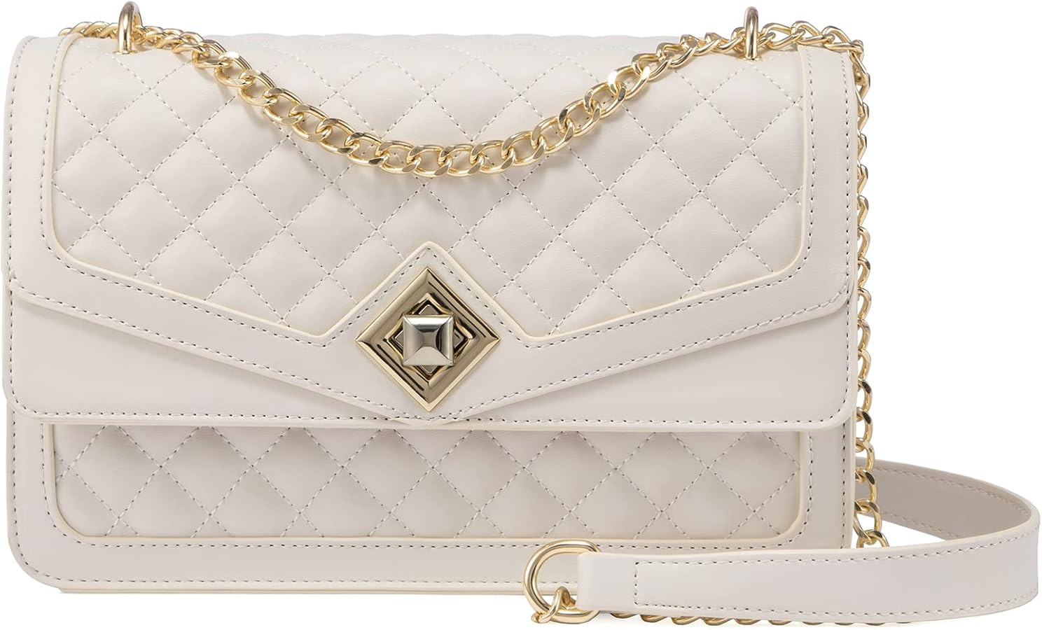 LOVEVOOK Crossbody Bags for Women Leather Quilted Shoulder Bag with Chain Strap Trendy Clutch Sat... | Amazon (US)