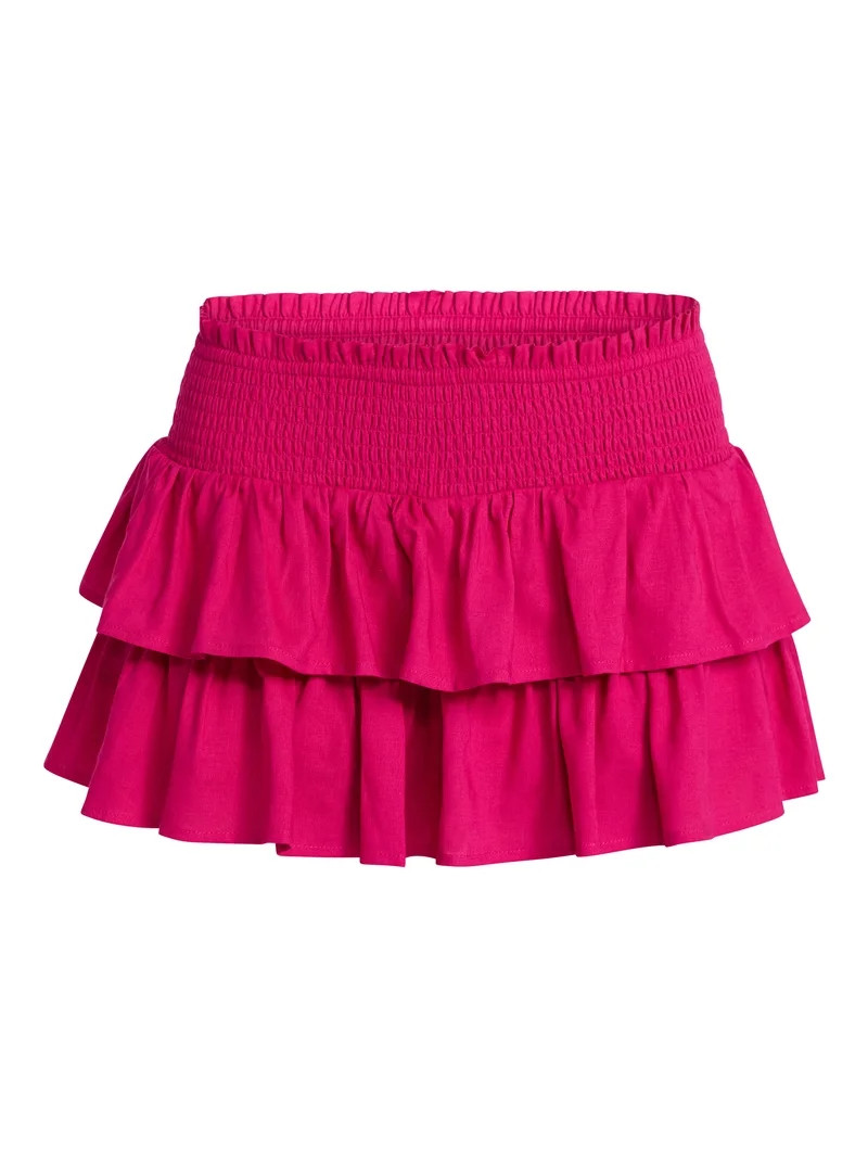 No Boundaries Ruffle Mini Skort, Women's XXS-XXL | Walmart (US)
